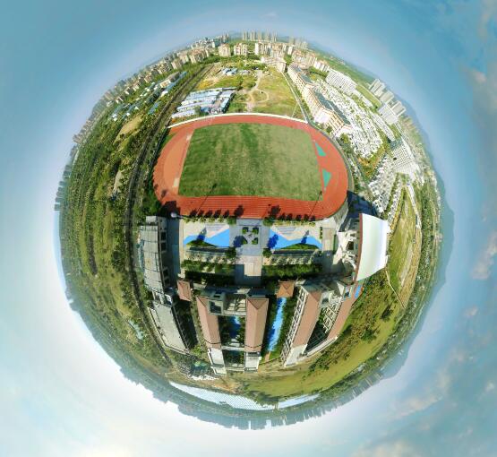 鸟瞰海南清水湾北大雅居乐双语学校 - 全景拍摄|全景航拍|全景视频|全景VR|VR全景