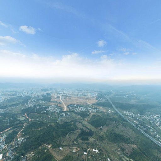 超田村500m上空全景图