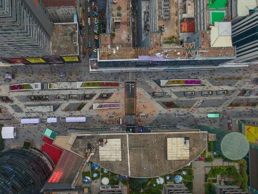 全景俯瞰中国电子第一街-华强北新街